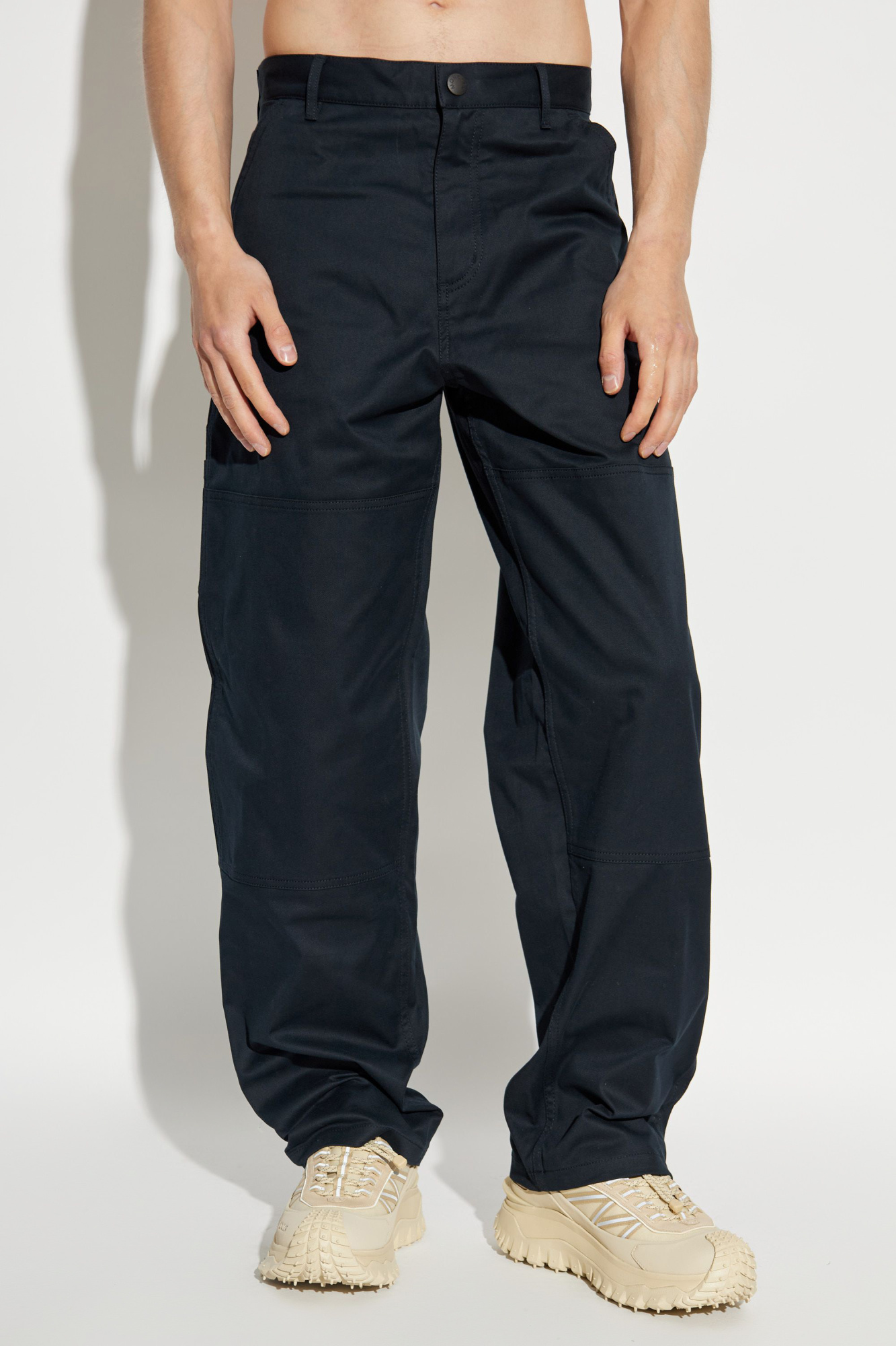 Navy blue Trousers with logo Moncler - Vitkac AS